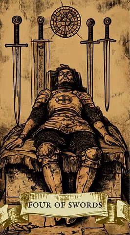 Today, the card "Four of Swords" fell out for you